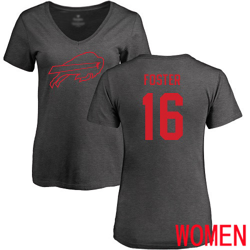 NFL Women Buffalo Bills #16 Robert Foster Ash One Color T Shirt
